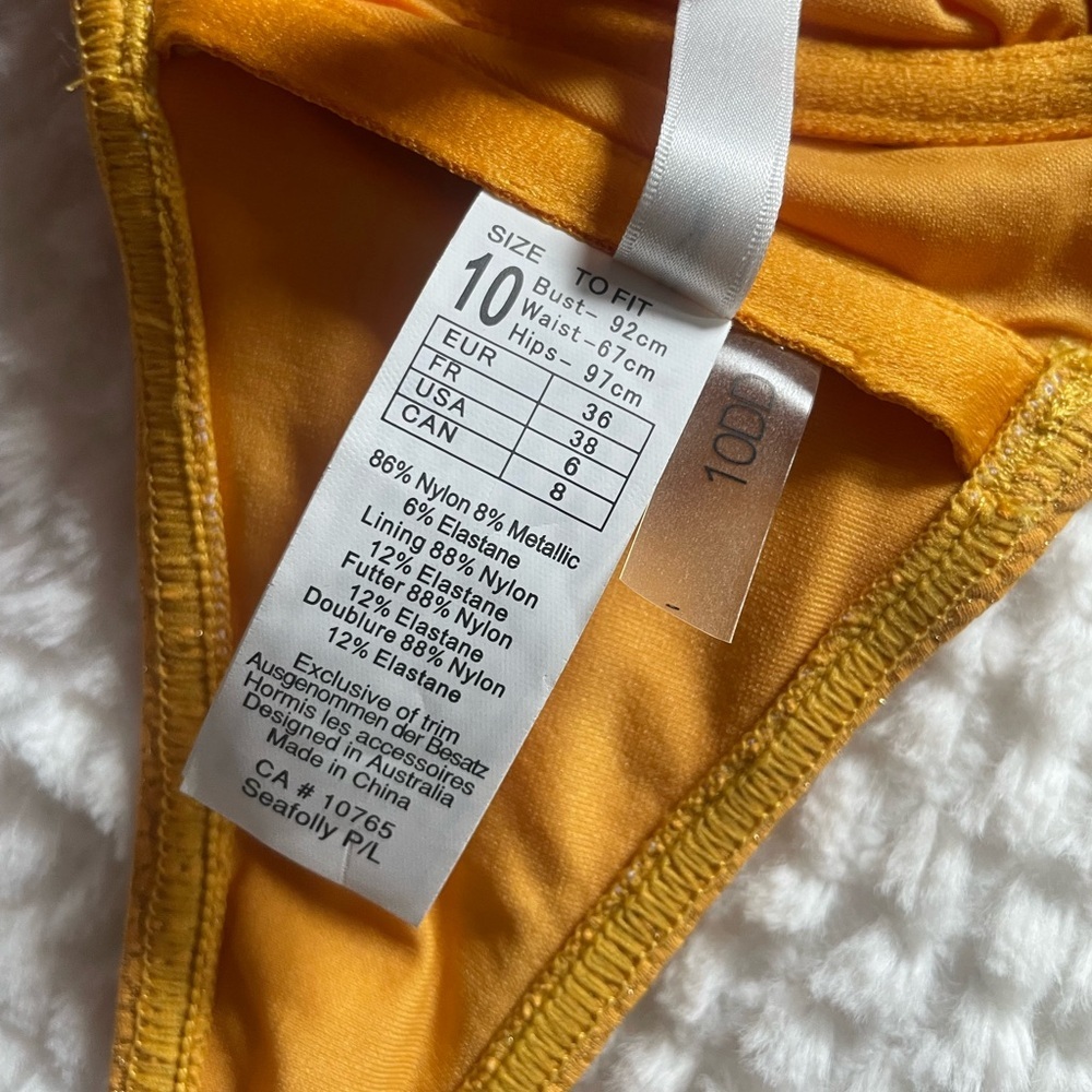 Seafolly | Stardust U-Tube Bandeau Bikini Top in Saffron | Swim Top | NWOT - Picture 15 of 16